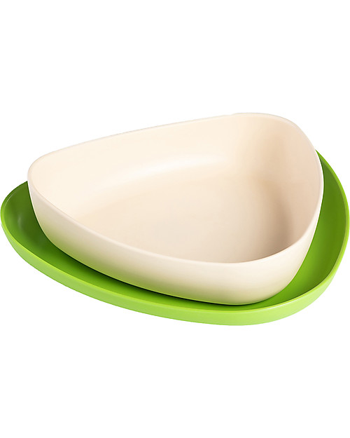 eKoala Set 2 Piatti in Bioplastica eKkolì Verde/Bianco - Piatto Fondo e Piatto Piano Piatti e Scodelle