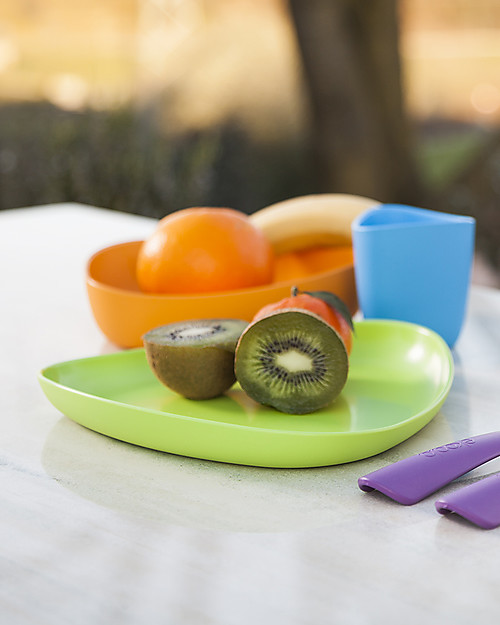 eKoala Set 2 Piatti in Bioplastica eKkolì Verde/Bianco - Piatto Fondo e Piatto Piano Piatti e Scodelle