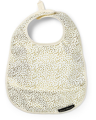 Elodie Details Bavaglino Impermeabile con Tasca, Oro Brillante - Chiusura in Velcro Bavagli Grandi