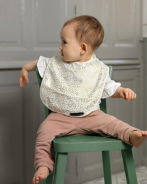 Elodie Details Bavaglino Impermeabile con Tasca, Oro Brillante - Chiusura in Velcro Bavagli Impermeabili con Tasca