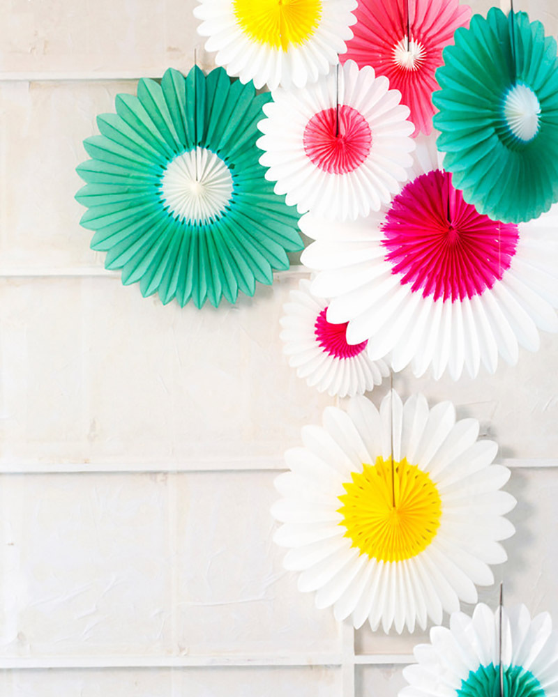 Engel fiore di carta bianco/fucsia 45cm unisex (bambini) Festoni di carta fai da te