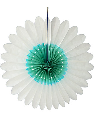 Engel Fiore di Carta Bianco/Oceano - 45cm - Pacco da 5 Festoni