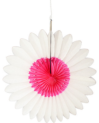 Engel Fiore di Carta Bianco/Rosa - 32cm Festoni