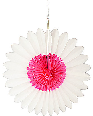 Engel Fiore di Carta Bianco/Rosa - 32cm - Pacco da 5 Festoni