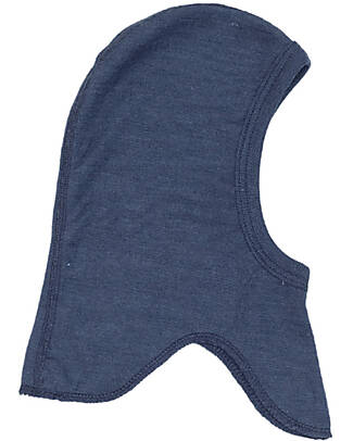 Engel Natur Balaclava per Bambini - Blu Navy - Lana Vergine e Seta - Certificazione GOTS Cappelli Invernali