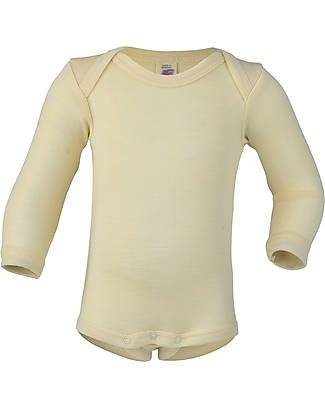 Engel Natur Body Manica Lunga - Ecru - Lana Vergine e Seta - Certificato GOTS Body Manica Lunga