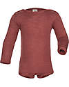 Engel Natur Body Manica Lunga - Rame - Lana Vergine e Seta - Certificato GOTS - con Automatici Body Manica Lunga