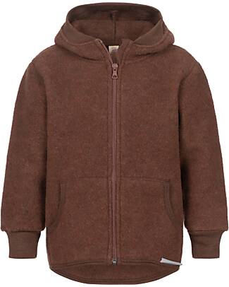 Engel Natur Felpa con con Cappuccio - Cannella Melange - 100 % Lana Vergine - Certificato GOTS e IVN BEST - con Chiusura a Zip Felpe
