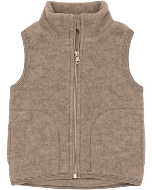 Engel Natur Gilet per Bambini - Marrone in Noce Mélange - Certificazione IVN BEST Giacche