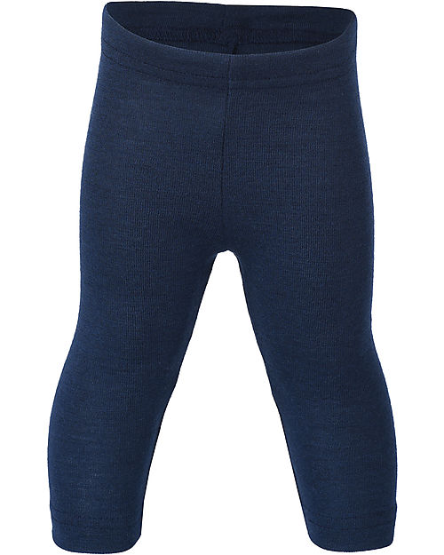 Engel Natur Leggings Baby - Blu Marino - Lana Vergine e Seta - Certificato GOTS Leggings