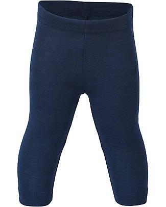 Engel Natur Leggings Baby - Blu Marino - Lana Vergine e Seta - Certificato GOTS Leggings