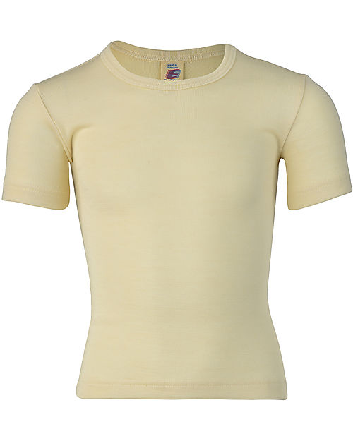 Engel Natur Maglia a Maniche Corte - Ecru - Lana Vergine e Seta - Certificato GOTS T-shirt