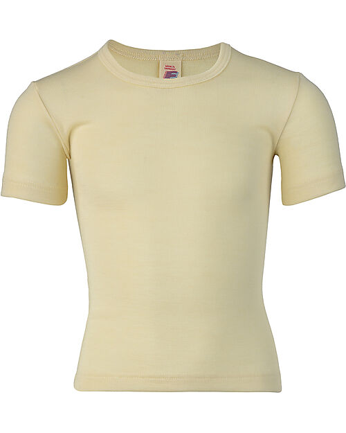 Engel Natur Maglia Maniche Corte - Ecru - 100% Lana Vergine Canottiere