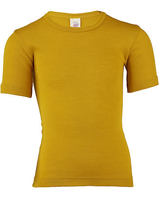 Engel Natur Maglia Maniche Corte - Zafferano - Lana Vergine e Seta - Certificato GOTS T-shirt