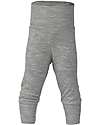 Engel Natur Pantaloni Neonato - Grigio Melange - Lana Vergine e Seta - Certificato GOTS Pantaloni Lunghi
