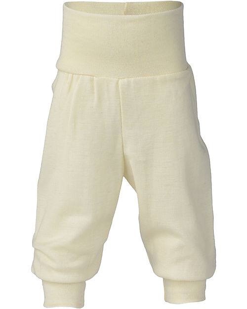 Engel Natur Pantaloni Neonato - Natur - Lana Vergine e Seta - Certificato GOTS Pantaloni Lunghi