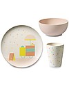 Engel Set Stoviglie in Bambù Piatto, Ciotola e Bicchiere in Bambù - Gelati Set Pappa