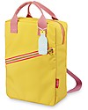 Engel Zaino Large in Stile Retrò Zipper, Giallo 26 x 11 x 35 cm - Eco-Friendly! Zaini Scuola