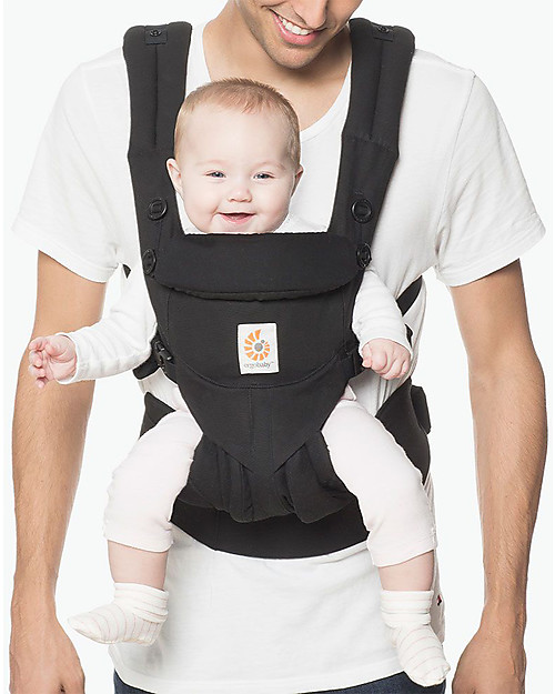 ErgoBaby Marsupio Omni 360 Tutto-in-Uno - Nero - Cotone - Opzione Fronte Strada! Marsupi
