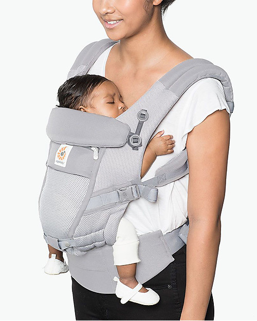 ErgoBaby Marsupio Traspirante Adapt - Cool Air Grigio Perla - dalla Nascita Marsupi