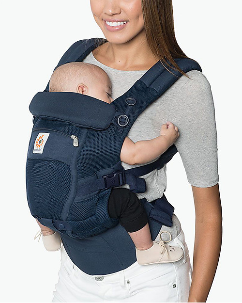 ErgoBaby Marsupio Traspirante Adapt - Cool Air Profondo Blu - dalla Nascita Marsupi