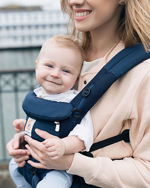 ErgoBaby Marsupio Traspirante Omni 360 Tutto-in-Uno - Cool Air Mesh Blu Notte Marsupi