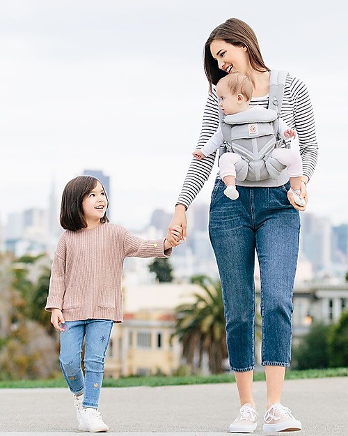 ErgoBaby Marsupio Traspirante Omni 360 Tutto-in-Uno - Cool Air Mesh Grigio Perla Marsupi