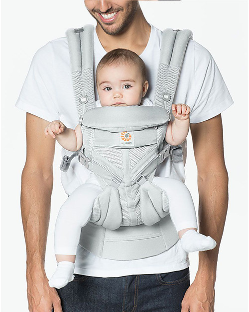 ErgoBaby Marsupio Traspirante Omni 360 Tutto-in-Uno - Cool Air Mesh Grigio Perla Marsupi