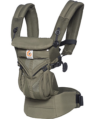ErgoBaby Marsupio Traspirante Omni 360 Tutto-in-Uno - Cool Air Mesh Verde Khaki Marsupi