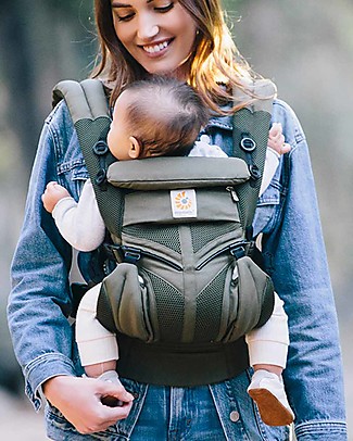 ErgoBaby Marsupio Traspirante Omni 360 Tutto-in-Uno - Cool Air Mesh Verde Khaki Marsupi_
