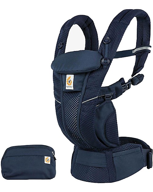 ErgoBaby Marsupio Traspirante Omni Breeze - Con Tessuto a Rete SoftFlex™- Blu Notte Marsupi