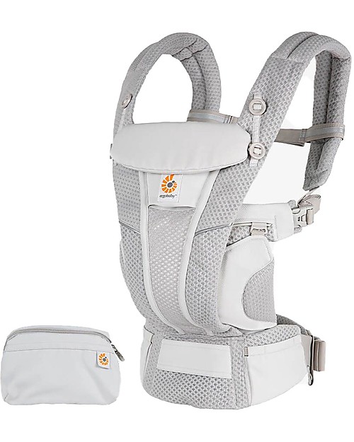 ErgoBaby Marsupio Traspirante Omni Breeze - Con Tessuto a Rete SoftFlex™- Grigio Perla Marsupi