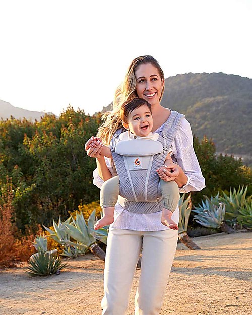 ErgoBaby Marsupio Traspirante Omni Breeze - Con Tessuto a Rete SoftFlex™- Grigio Perla Marsupi