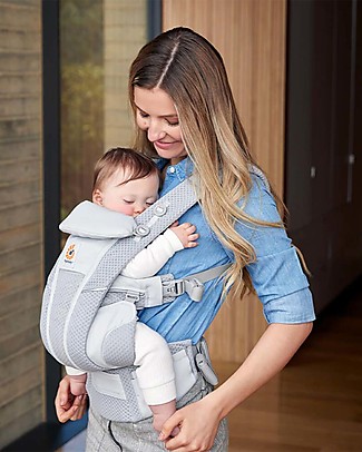 ErgoBaby Marsupio Traspirante Omni Breeze - Con Tessuto a Rete SoftFlex™- Grigio Perla Marsupi_