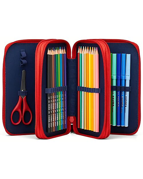 ergobag Astuccio Maxi Completo - 3 Zip e Tasca per Monete - AlarmBarreitschaft Astucci per la Scuola