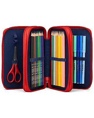 ergobag Astuccio Maxi Completo - 3 Zip e Tasca per Monete - AlarmBarreitschaft Astucci per la Scuola