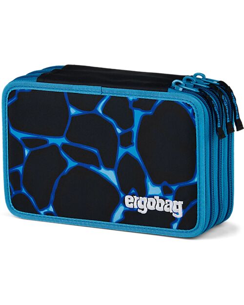 ergobag Astuccio Maxi Completo - 3 Zip e Tasca per Monete - Bearassic Garden - Blu Astucci per la Scuola