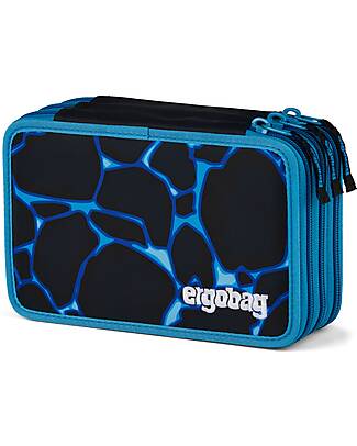 ergobag Astuccio Maxi Completo - 3 Zip e Tasca per Monete - Bearassic Garden - Blu Astucci per la Scuola