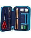 ergobag Astuccio Maxi Completo - 3 Zip e Tasca per Monete - Bearassic Garden - Blu Astucci per la Scuola