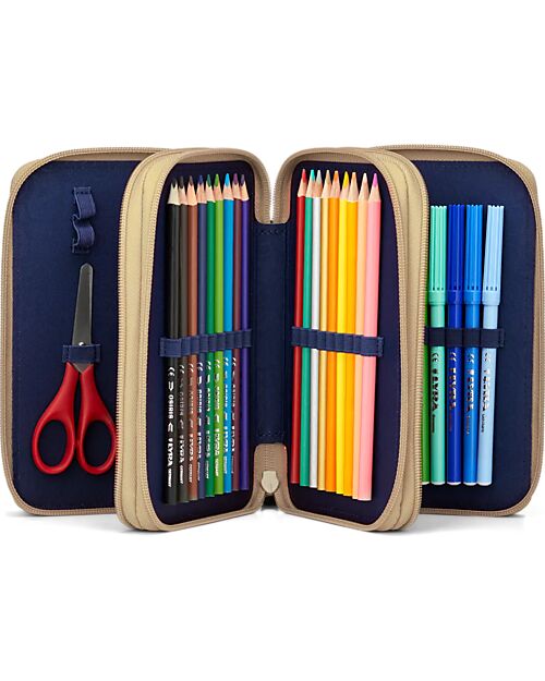 ergobag Astuccio Maxi Completo - 3 Zip e Tasca per Monete - FlowBear Astucci per la Scuola