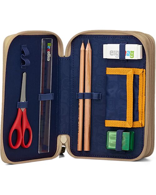 ergobag Astuccio Maxi Completo - 3 Zip e Tasca per Monete - FlowBear Astucci per la Scuola