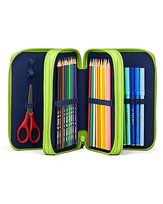 ergobag Astuccio Maxi Completo - 3 Zip e Tasca per Monete - Front RunBear Astucci per la Scuola