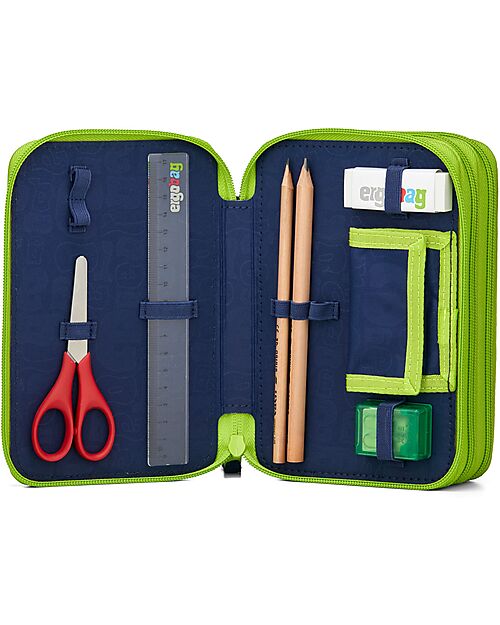 ergobag Astuccio Maxi Completo - 3 Zip e Tasca per Monete - Front RunBear Astucci per la Scuola