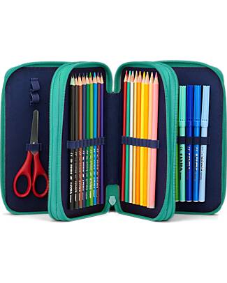 ergobag Astuccio Maxi Completo - 3 Zip e Tasca per Monete - Horsedreabear Astucci per la Scuola