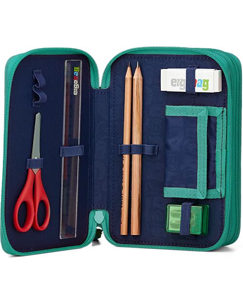 ergobag Astuccio Maxi Completo - 3 Zip e Tasca per Monete - Horsedreabear Astucci per la Scuola