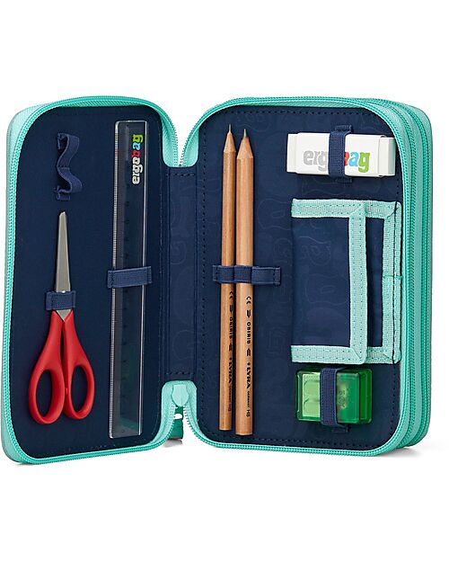 ergobag Astuccio Maxi Completo - 3 Zip e Tasca per Monete - Magic BubbleBear Astucci per la Scuola