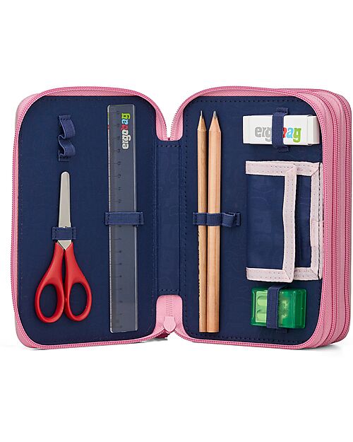 ergobag Astuccio Maxi Completo - 3 Zip e Tasca per Monete - Magic Cloud Bear Astucci per la Scuola