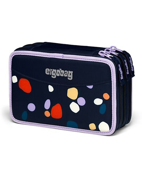 ergobag Astuccio Maxi Completo - 3 Zip e Tasca per Monete - Mosaic Stone Bear Astucci per la Scuola