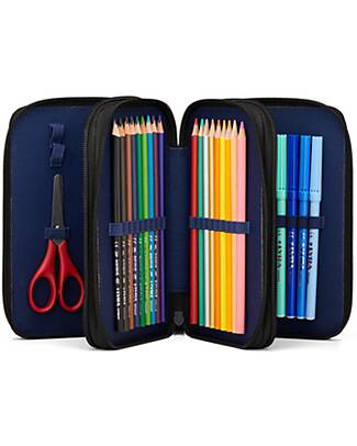 ergobag Astuccio Maxi Completo - 3 Zip e Tasca per Monete - Orsetto Inarrestabile Astucci per la Scuola