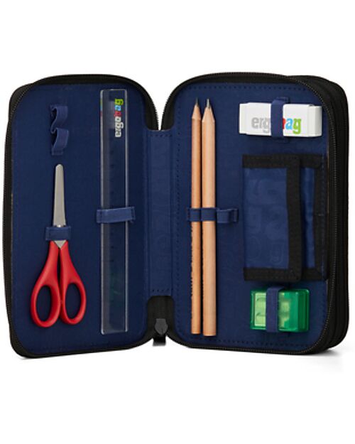 ergobag Astuccio Maxi Completo - 3 Zip e Tasca per Monete - Orsetto Inarrestabile Astucci per la Scuola